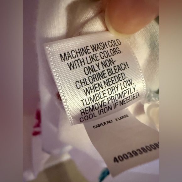 Croft & Barrow White Pink Rose Print Button Neck Polo Shirt size XL - Picture 10 of 16